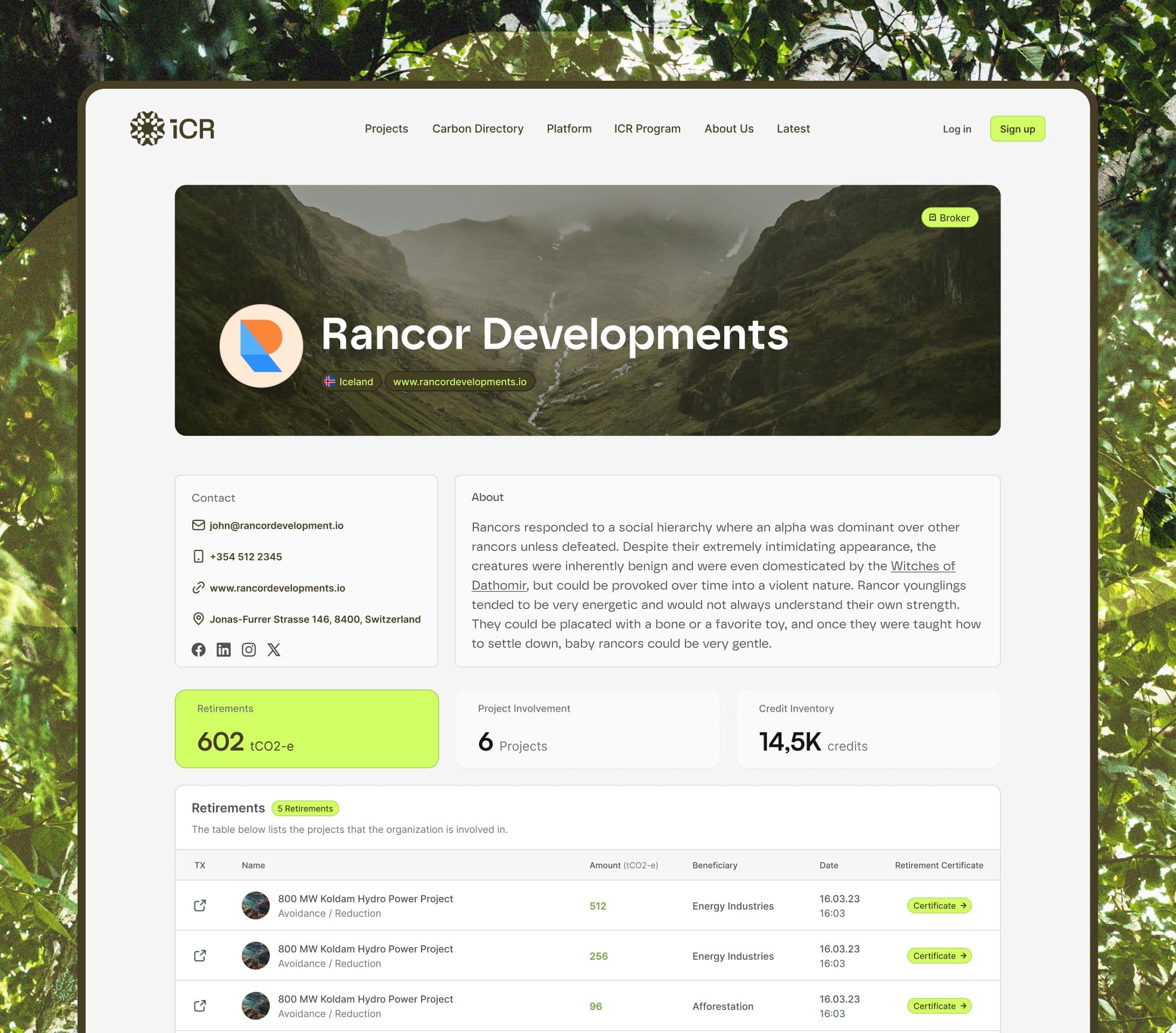 Effectively communicate what your organization is about and where your focus lies. Use our carbon directory and company profiles to showcase the full value of your organization through storytelling and marketing-driven content, helping your audience clearly understand the value and impact of your work.